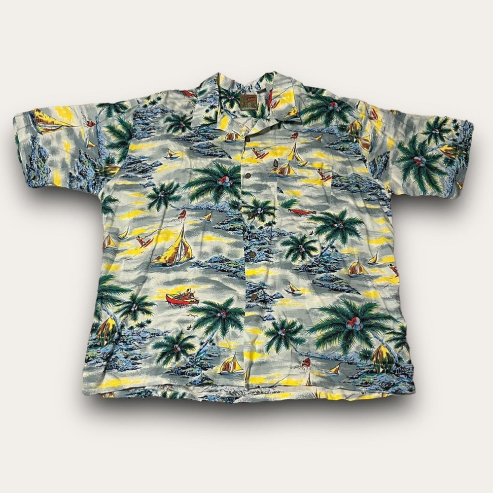 Pineapple Connections Tropical Hawaiian Shirt Vintage 90s Resort Beachy Size XL